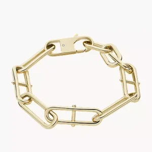 Heritage D-Link Gold-Tone Stainless Steel Chain Bracelet
