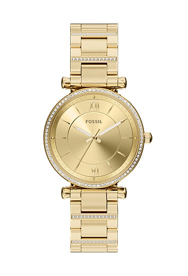 Carlie 35mm Three-Hand Gold-Tone Stainless Steel Watch