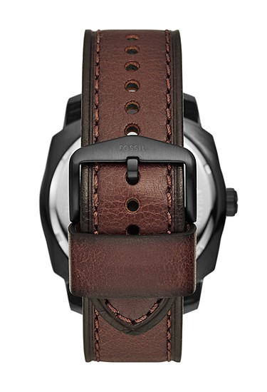 Machine 49mm Three-Hand Date Dark Brown LiteHide? Leather Watch - Image 2