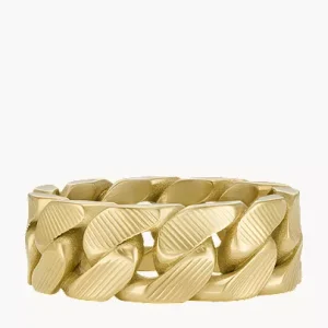 Harlow Linear Texture Chain Gold-Tone Stainless Steel Band Ring