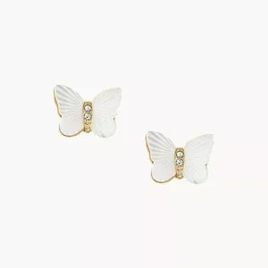 Sutton Radiant Wings White Mother-of-Pearl Stud Butterfly Earrings