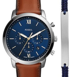 Neutra 44mm Chronograph Luggage Leather Watch and Bracelet Set