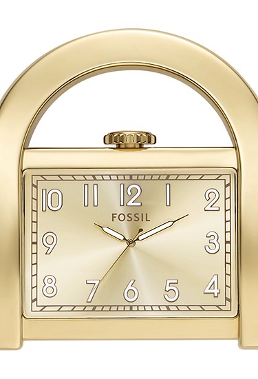 Harwell 53mm Three-Hand Gold-Tone Desk Clock