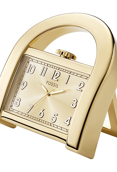 Harwell 53mm Three-Hand Gold-Tone Desk Clock - Image 3