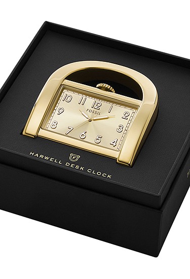 Harwell 53mm Three-Hand Gold-Tone Desk Clock - Image 5