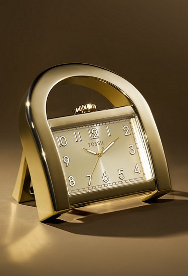 Harwell 53mm Three-Hand Gold-Tone Desk Clock - Image 6