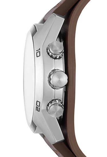Coachman 44mm Chronograph Brown Leather Watch - Image 3