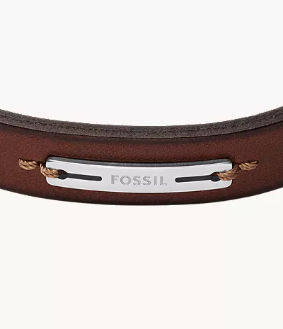 Machine Rugged Green and Brown Leather Strap Bracelet - Image 3