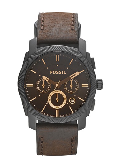 Machine 42mm Chronograph Brown Leather Watch
