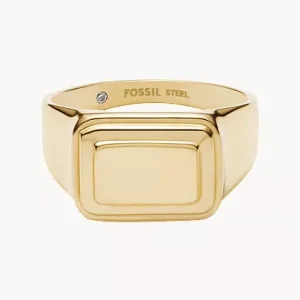 Raquel Gold-Tone Stainless Steel Signet Ring