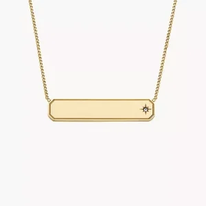Sadie Gold-Tone Stainless Steel ID Necklace