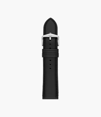 24mm Black LiteHide? Leather Strap