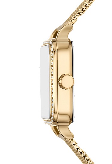 Colleen 28mm Three-Hand Gold-Tone Stainless Steel Mesh Watch - Image 3