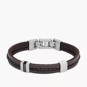 Leather Essentials Brown Leather Strap Bracelet