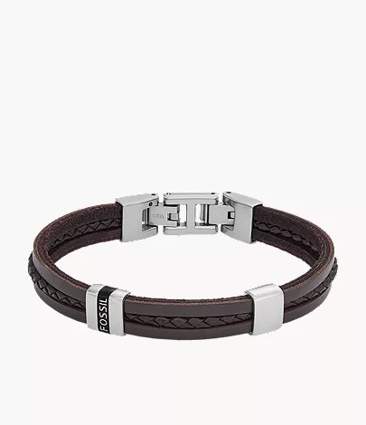 Leather Essentials Brown Leather Strap Bracelet
