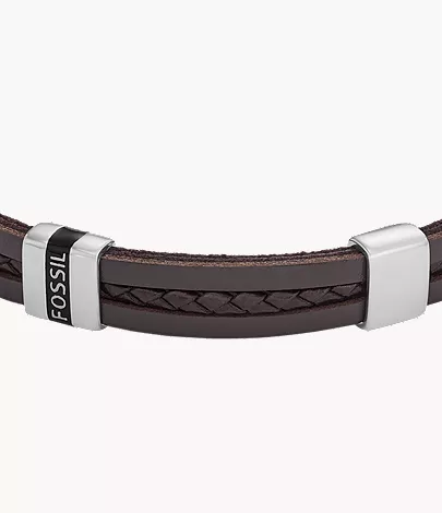 Leather Essentials Brown Leather Strap Bracelet - Image 2