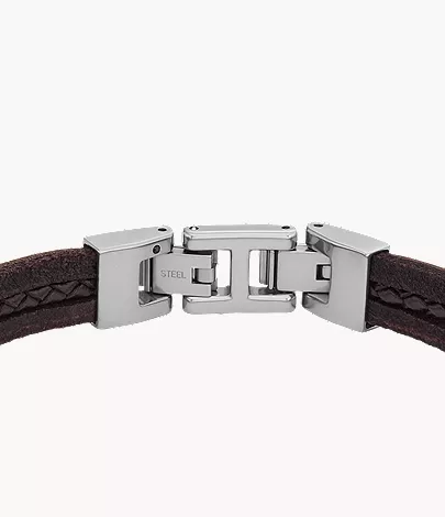 Leather Essentials Brown Leather Strap Bracelet - Image 3