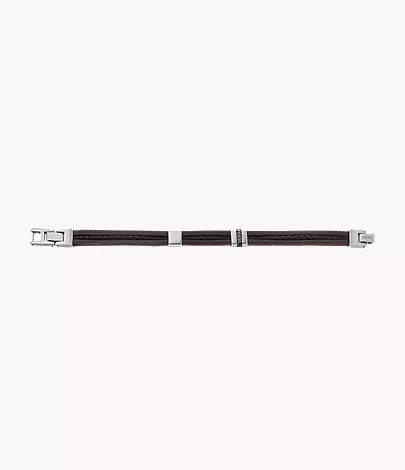 Leather Essentials Brown Leather Strap Bracelet - Image 4