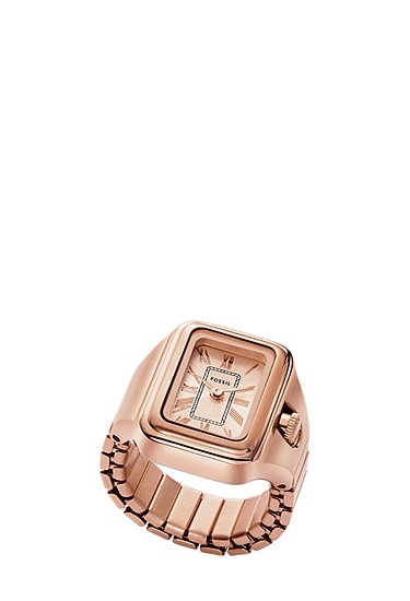 Raquel Watch Ring 14mm Two-Hand Rose Gold-Tone Stainless Steel