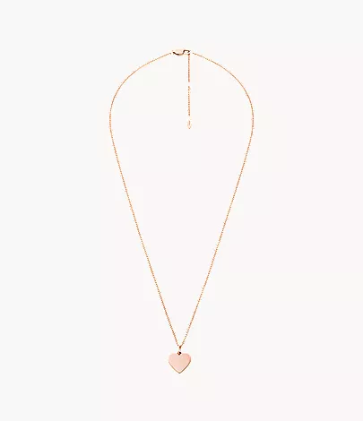 Ellis Heart Rose Gold-Tone Stainless Steel Necklace - Image 2