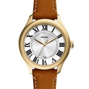 Gilmore 38mm Three-Hand Date Medium Brown Leather Watch