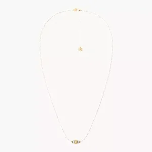 Harlow Rondelles White Acrylic Pearl Stainless Steel Station Necklace
