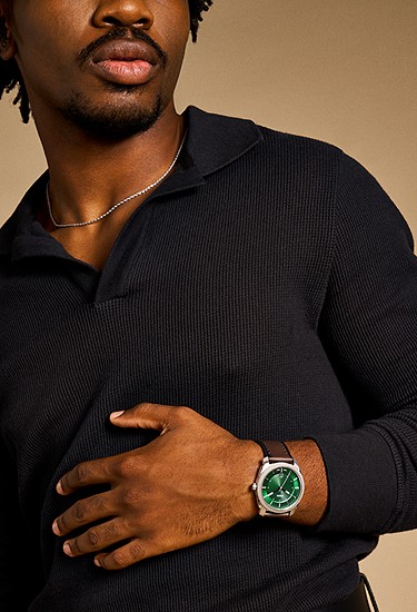 Machine 42mm Three-Hand Date Brown Leather Watch - Image 2