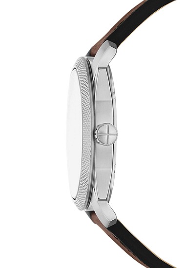 Machine 42mm Three-Hand Date Brown Leather Watch - Image 4