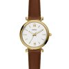 Carlie Mini 28mm Three-Hand Brown Leather Watch