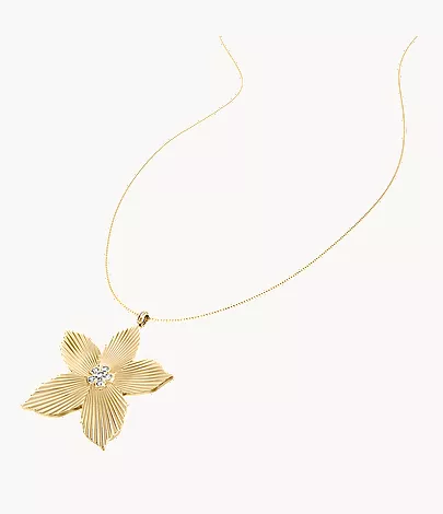 Sutton The Flower Collection Gold-Tone Stainless Steel Pendant Necklace - Image 5