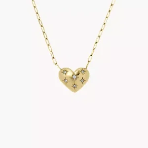 Sadie All My Love Gold-Tone Stainless Steel Heart Pendant Necklace
