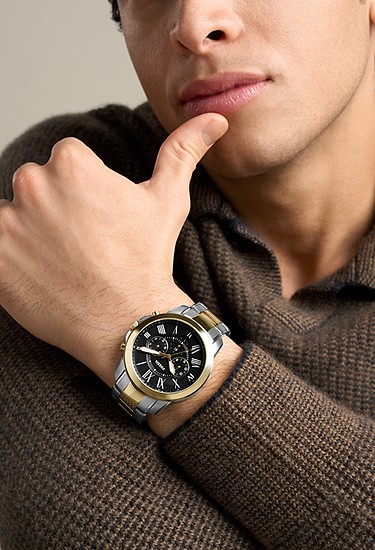 Grant 44mm Chronograph Two-Tone Stainless Steel Watch Set - Image 2