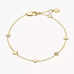 Sutton Heartbeat Gold-Tone Brass Station Bracelet