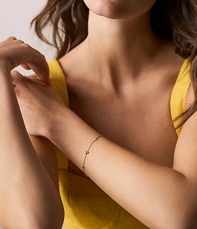 Sutton Heartbeat Gold-Tone Brass Station Bracelet - Image 2
