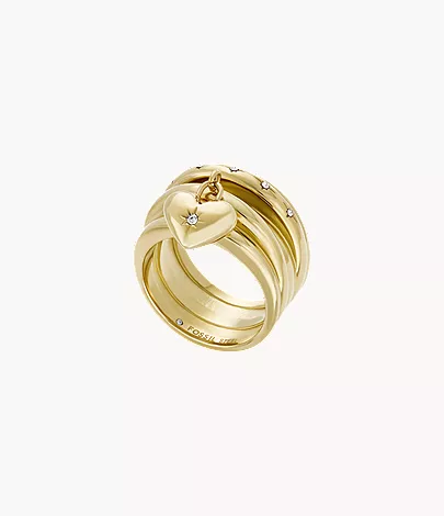 Sadie All My Love Gold-Tone Stainless Steel Heart Prestack Ring - Image 4