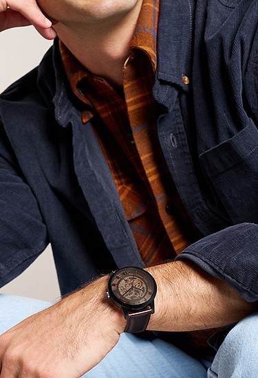Townsman 44mm Automatic Dark Brown Leather Watch - Image 2