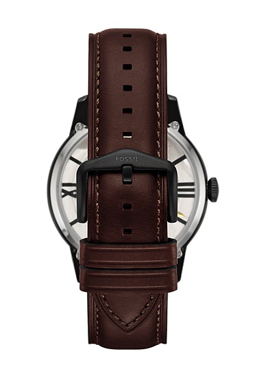 Townsman 44mm Automatic Dark Brown Leather Watch - Image 4