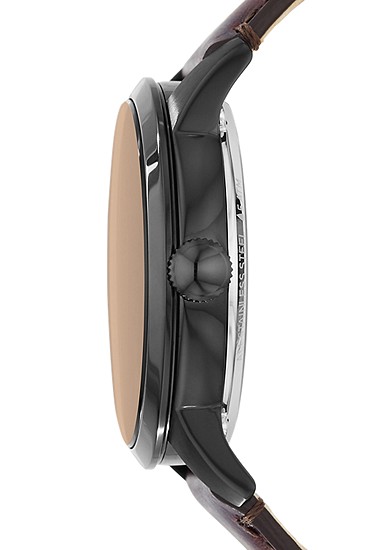 Townsman 44mm Automatic Dark Brown Leather Watch - Image 5