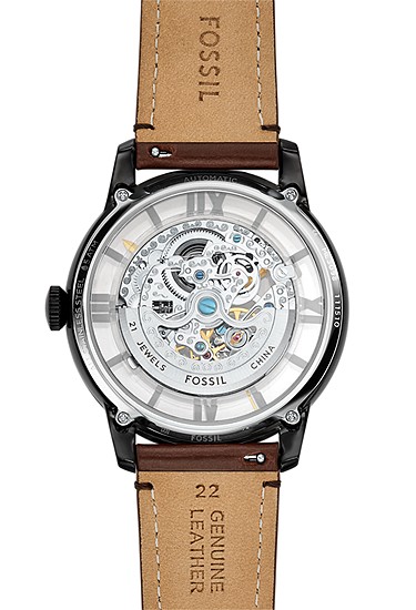 Townsman 44mm Automatic Dark Brown Leather Watch - Image 6