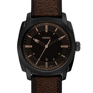 Machine 41mm Three-Hand Date Brown Leather Watch