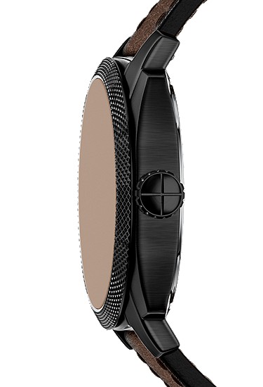 Machine 41mm Three-Hand Date Brown Leather Watch - Image 4