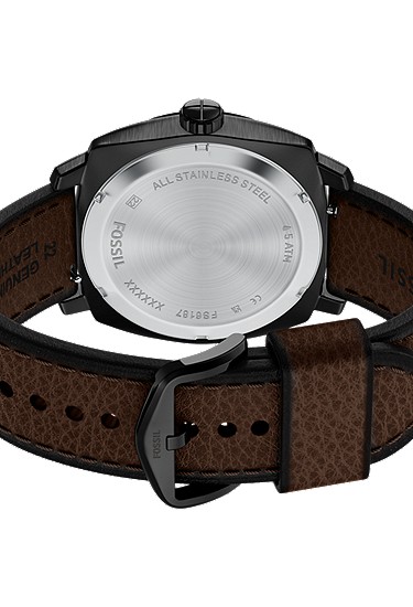 Machine 41mm Three-Hand Date Brown Leather Watch - Image 6