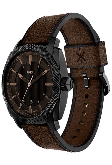 Machine 41mm Three-Hand Date Brown Leather Watch - Image 7