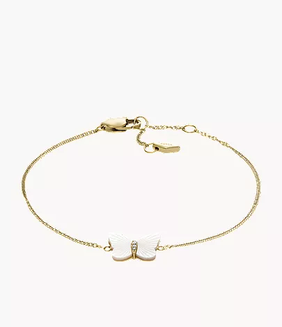 Sutton Radiant Wings White Mother-of-Pearl Butterfly Chain Bracelet