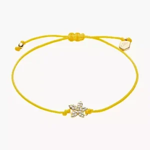 Sutton Mini Moments Yellow Gold-Tone Brass Pav?? Flower Bracelet