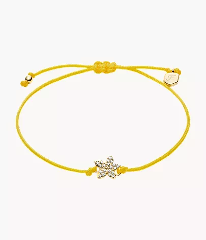 Sutton Mini Moments Yellow Gold-Tone Brass Pav?? Flower Bracelet