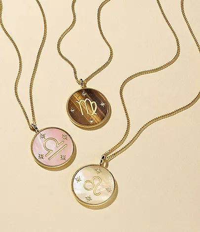 Libra Sutton Zodiac Gold-Tone Stainless Steel Pink Mother-of-Pearl Pendant Necklace - Image 7