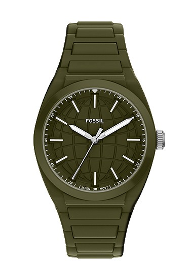 Everett 42mm Three-Hand Olive Silicone Watch