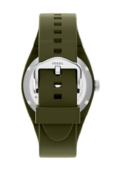 Everett 42mm Three-Hand Olive Silicone Watch - Image 3