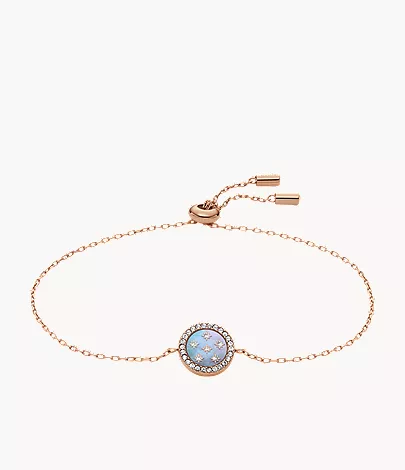Merrit Northlight Collection Rose Gold-Tone Stainless Steel Station Bracelet